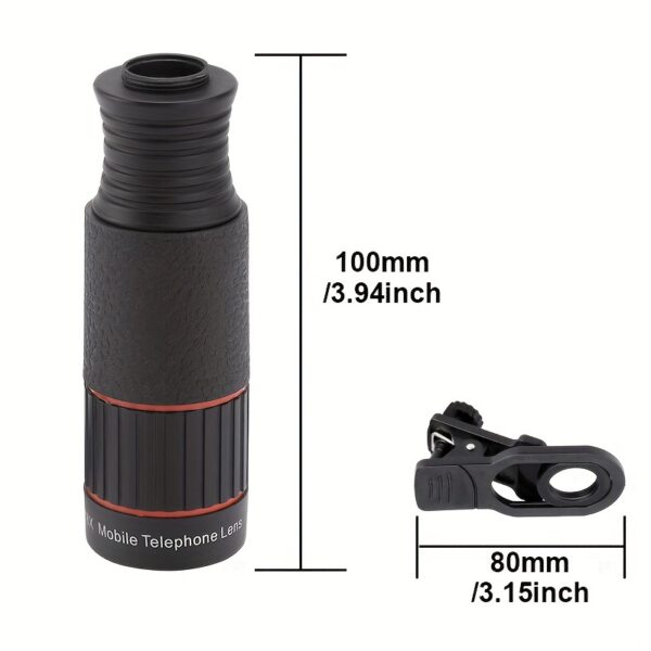 Nuevo lente monocular HD telescopico con clip para celular ideal para fotos de luna y naturaleza - Imagen 2
