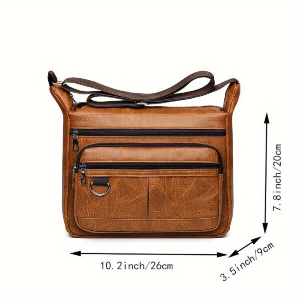 Bolso de viaje casual cuero sintético multiusos café oscuro - Imagen 3