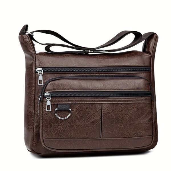 Bolso de viaje casual cuero sintético multiusos café oscuro