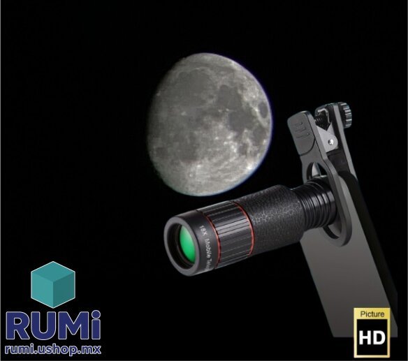 Nuevo lente monocular HD telescopico con clip para celular ideal para fotos de luna y naturaleza