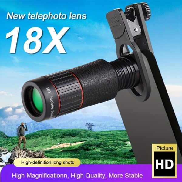 Nuevo lente monocular HD telescopico con clip para celular ideal para fotos de luna y naturaleza - Imagen 3