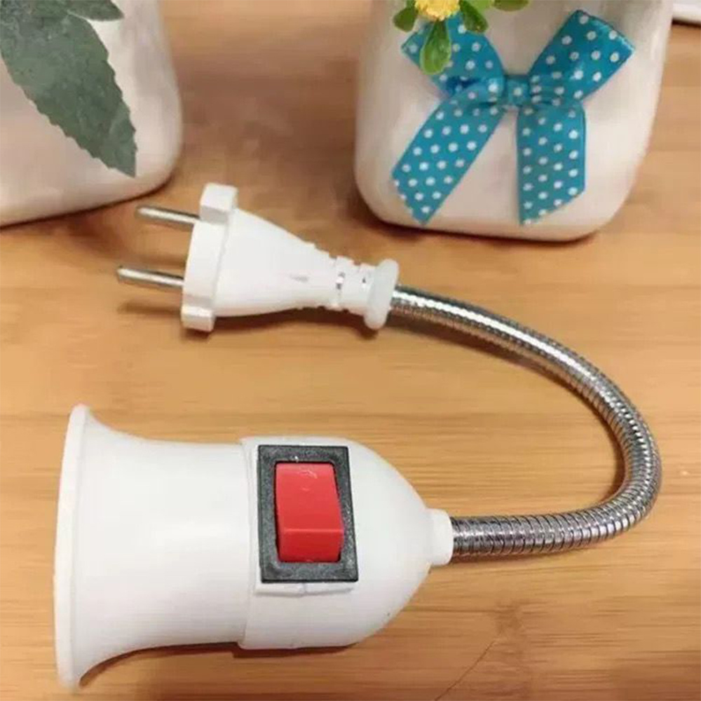 💡🔌 Lampara Flexible con Interruptor Foco Extension Socket luz portatil noche 26cm - Imagen 2